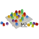 קוביות תלת מימד שקוף-צבעוני