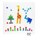 משחק הרכבה שקע תקע קוביות - שקוף צבעוני