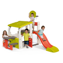 מתקן פעילות שער כדורגל+עמוד כדורסל+מגלשה Smoby