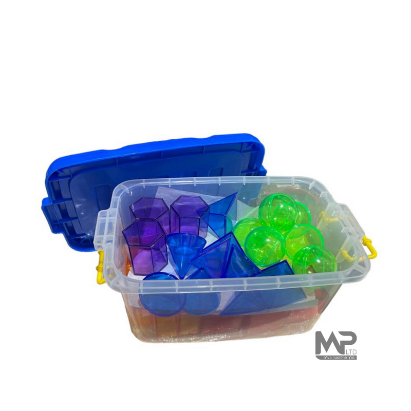 36 קוביות גאומטריות שקוף צבעוני