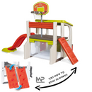 מתקן פעילות שער כדורגל+עמוד כדורסל+מגלשה Smoby