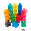 משחק הרכבה שקע תקע קוביות - שקוף צבעוני