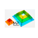 משחק פירמידה שקוף-צבעוני לשולחן אור