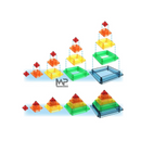 משחק פירמידה שקוף-צבעוני לשולחן אור