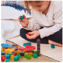 משחק הרכבה שקע תקע קוביות - שקוף צבעוני