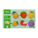 השחלת חרוזים מעץ - פירות