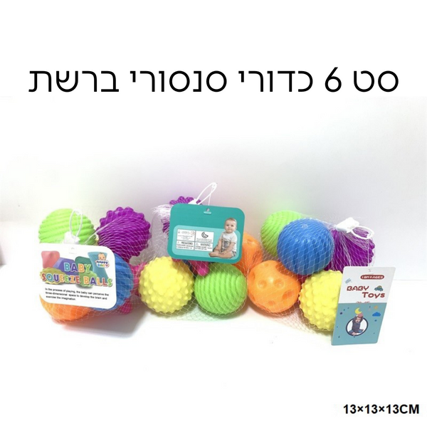 סט 6 כדורי סנסורי ברשת