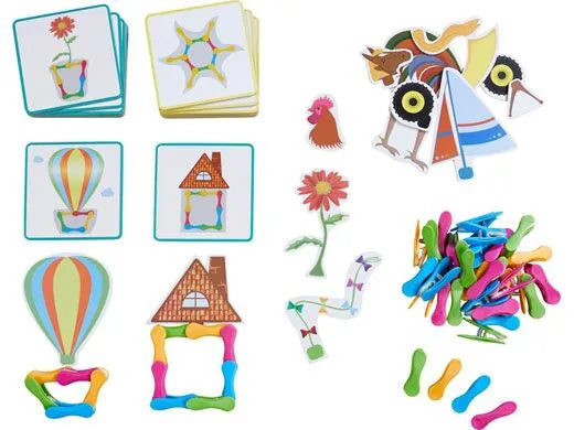 בונים עם אטבים - משחק בניה