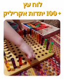 לוח עץ + 100 יתדות אקריליק