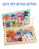 תולים בגדים לפי דגם