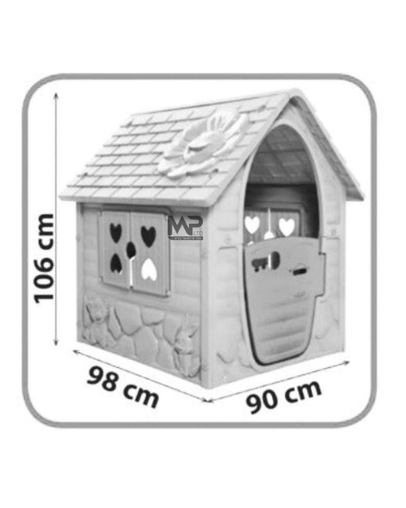 בית לחצר הונגרי - אפור כחול ירוק