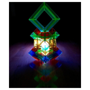 משחק פירמידה שקוף-צבעוני לשולחן אור