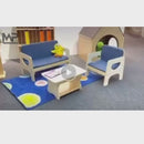 סלון עץ כחול