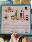 סט 20 קוביות עץ בינוניות שקוף צבעוני